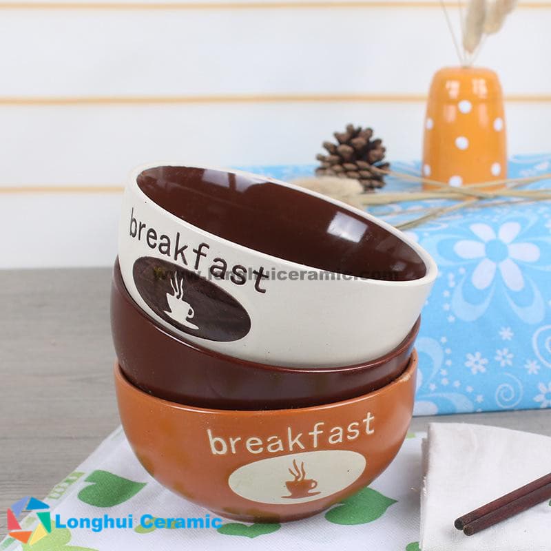 coffee design ceramic breakfast bowl